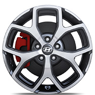 18 inch alloy wheel of i30N standard trim.