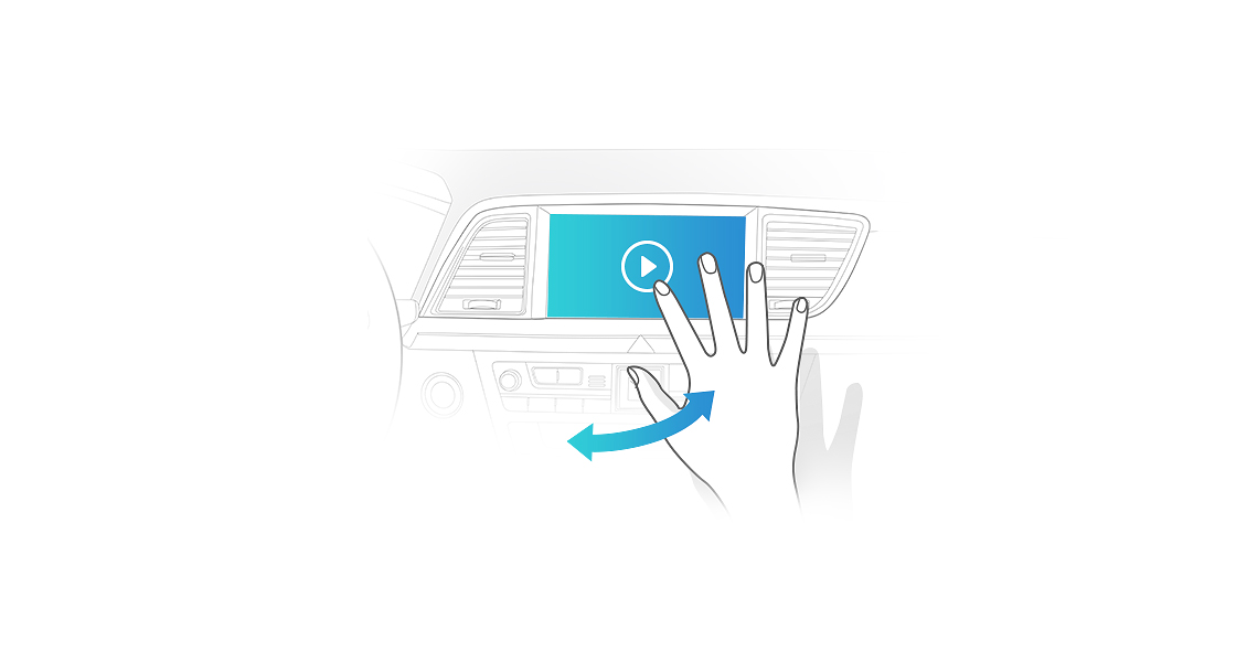 illustration of a hand for Motion Recognition with a screen turned on