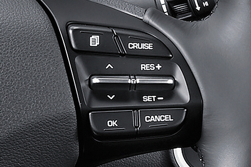 Auto cruise control on the steering wheel